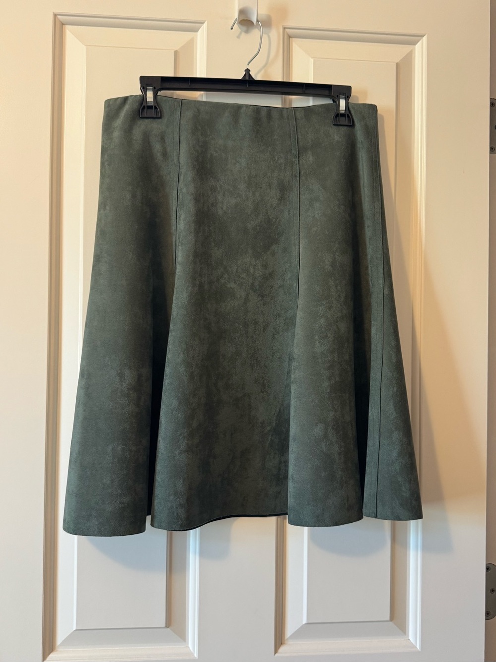 Olive Green Vivienne Tam A-Line suede Skirt - Women
